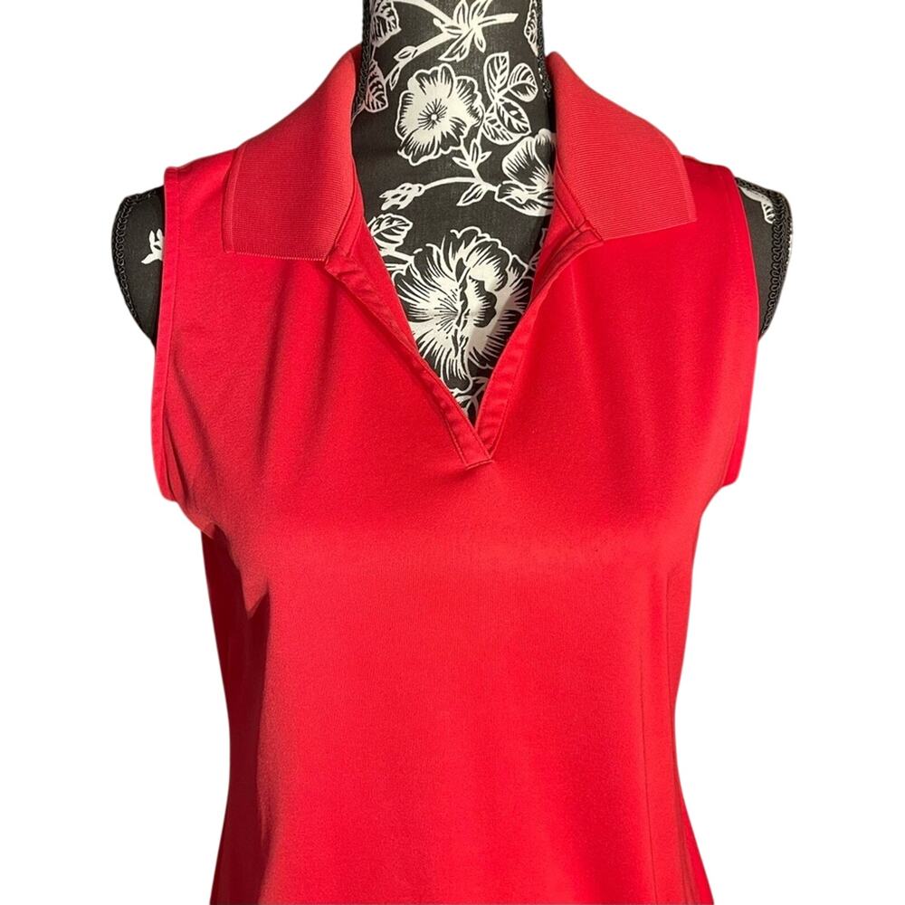 Antigua Women’s Vibrant Pink Sleeveless Polo Size Medium - Picture 2 of 5